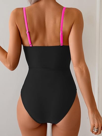 Eomenie One Piece Swimsuit for Women Ring Linked Monokini Sexy Bathing Suit Cutout Swim Suit