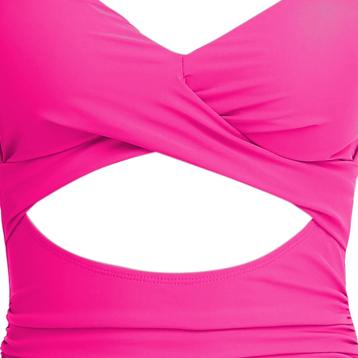 Eomenie Women's One Piece Swimsuits Tummy Control Cutout High Waisted Bathing Suit Wrap Tie Back 1 Piece Swimsuit