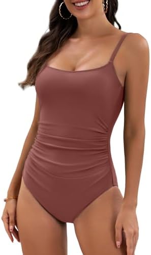 Women's Tummy Control Ruched One Piece Swimsuits
