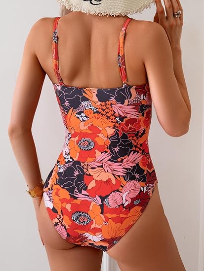 Eomenie One Piece Swimsuit for Women Ring Linked Monokini Sexy Bathing Suit Cutout Swim Suit