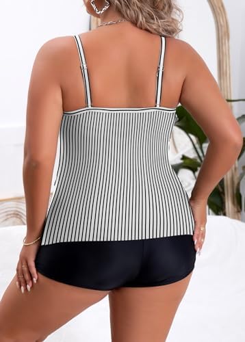 Plus Size Ruffled Flounce Tummy Control Tankini Swimsuits