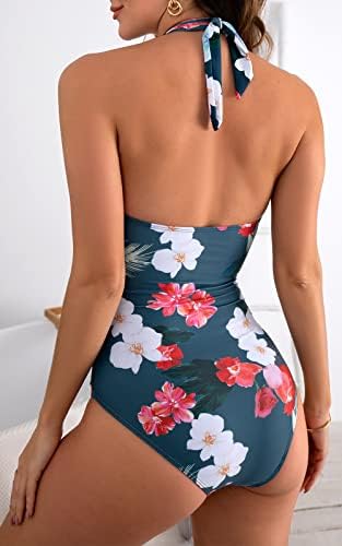 V Neck One Piece Tummy Control Swimsuits