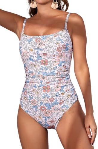 Women's Tummy Control Ruched One Piece Swimsuits