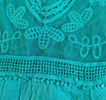 Eomenie Women's Contrast Lace Bathing Suit Cover Up V-Neck Swimsuit Coverups Loose Swimwear Beach Dress Beachwear