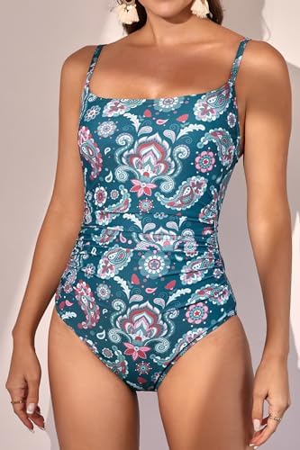 Women's Tummy Control Ruched One Piece Swimsuits