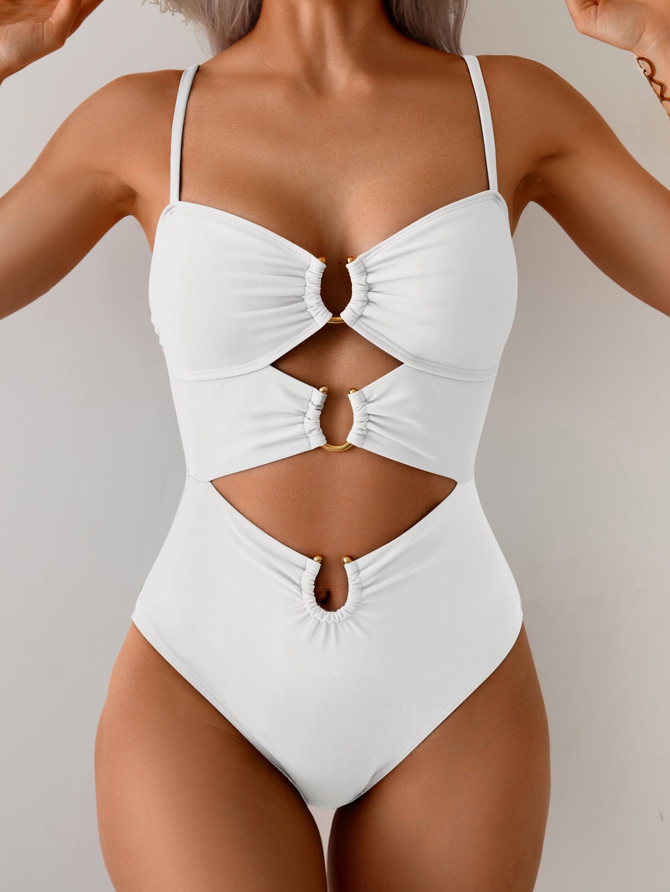 Eomenie One Piece Swimsuit for Women Ring Linked Monokini Sexy Bathing Suit Cutout Swim Suit