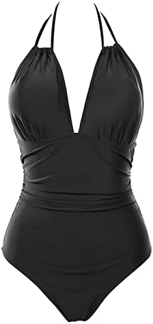 V Neck One Piece Tummy Control Swimsuits