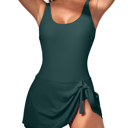 Eomenie One Piece Swimdress Swimsuits for Women Tummy Control Swim Dresses Skirt Bathing Suit