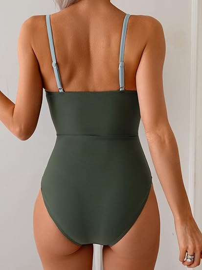 Eomenie One Piece Swimsuit for Women Ring Linked Monokini Sexy Bathing Suit Cutout Swim Suit
