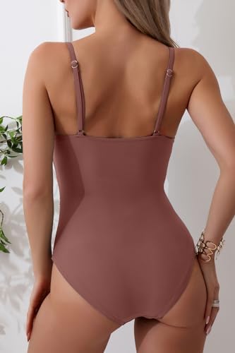 Women's Tummy Control Ruched One Piece Swimsuits