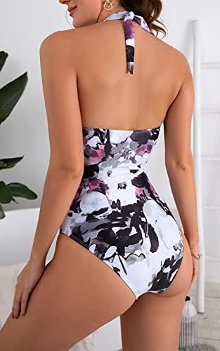 V Neck One Piece Tummy Control Swimsuits