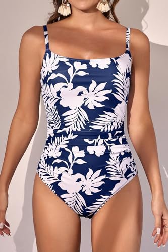 Women's Tummy Control Ruched One Piece Swimsuits